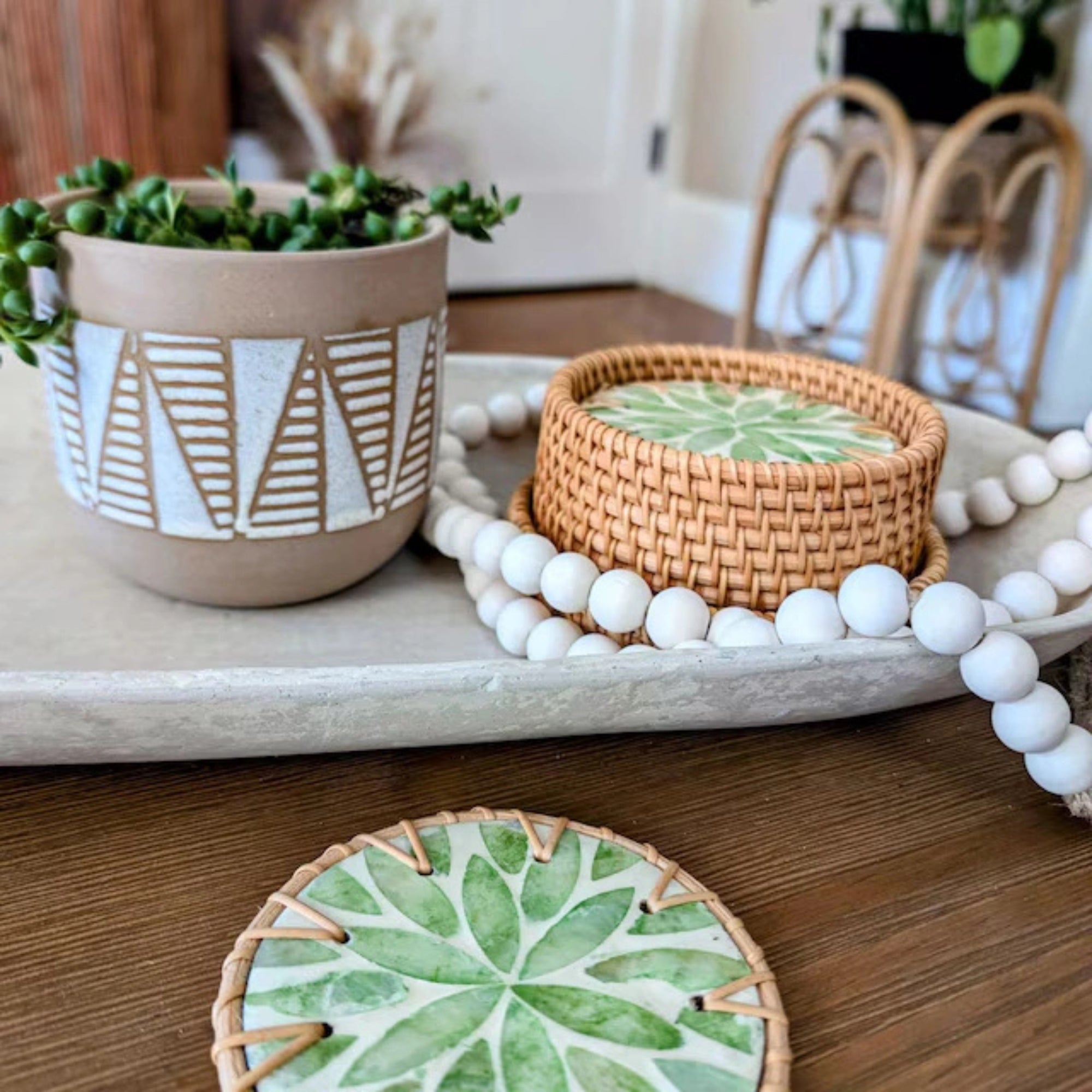 Bliss Rattan Coasters (Set of 4)
