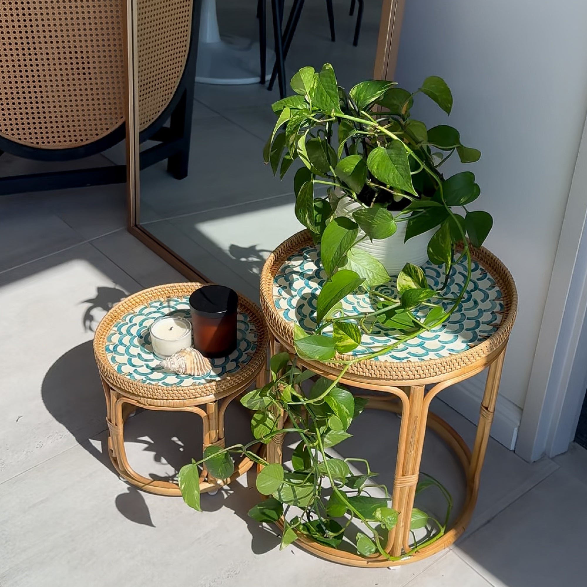 Bloom Rattan Table Set