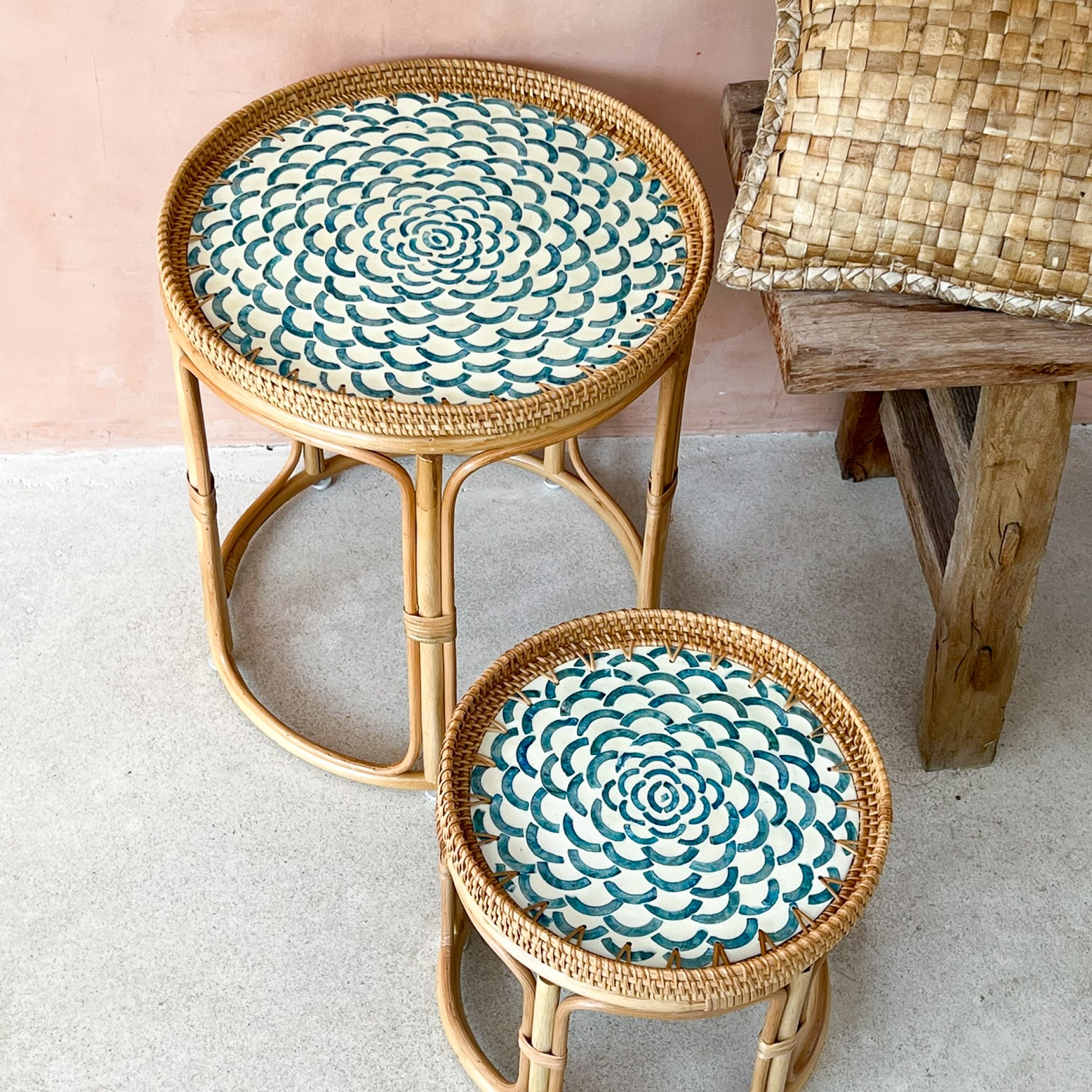 Bloom Rattan Table Set