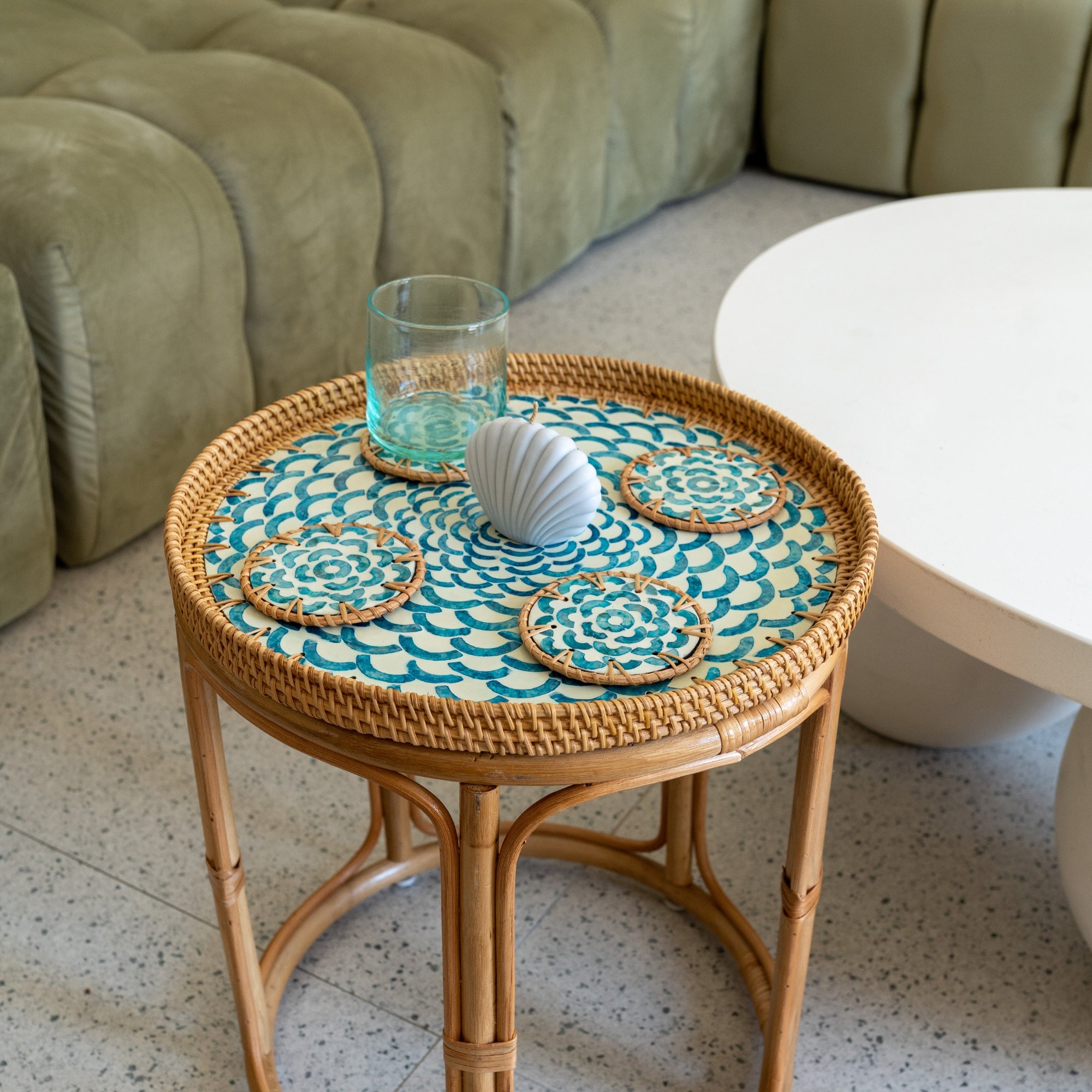 Bloom Rattan Coasters (Set of 4)