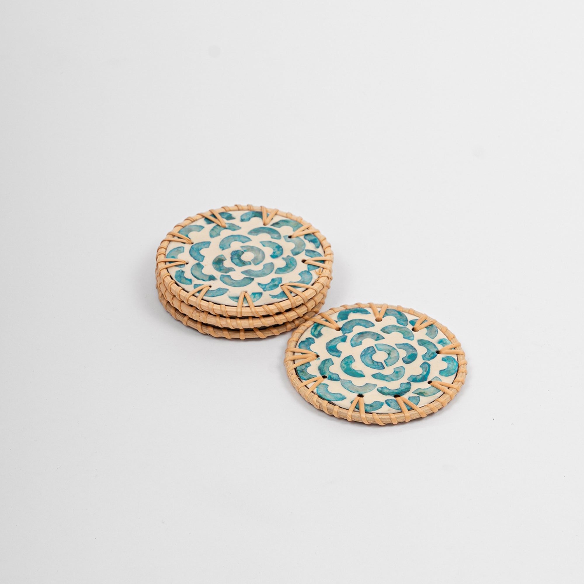 Bloom Rattan Coasters (Set of 4)