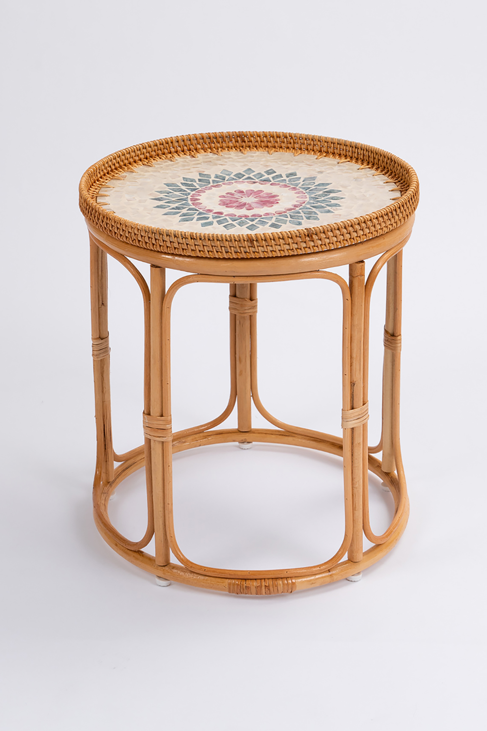 Floral Rattan Table