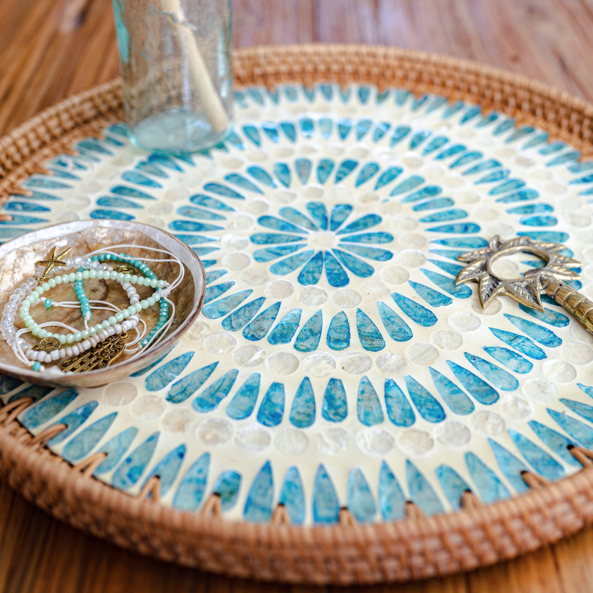 Serene Large Rattan Tray