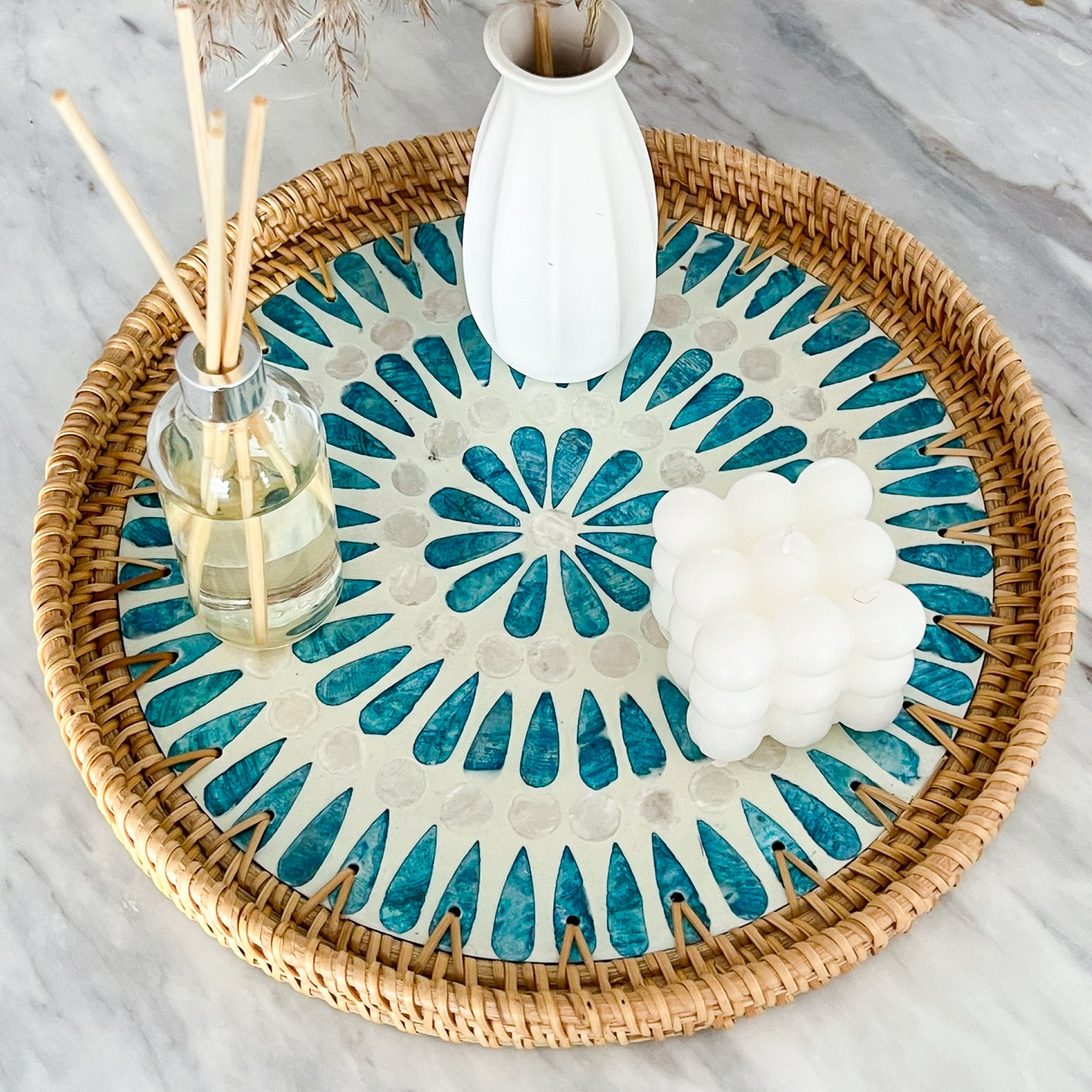 Serene Medium Rattan Tray