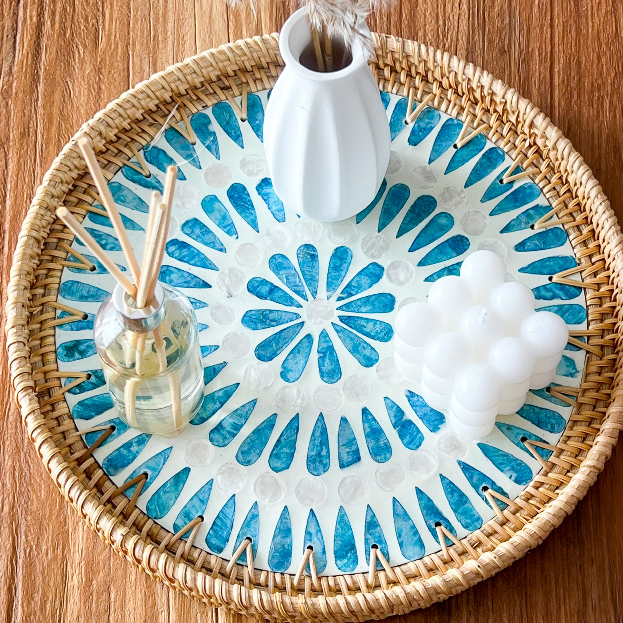 Serene Medium Rattan Tray