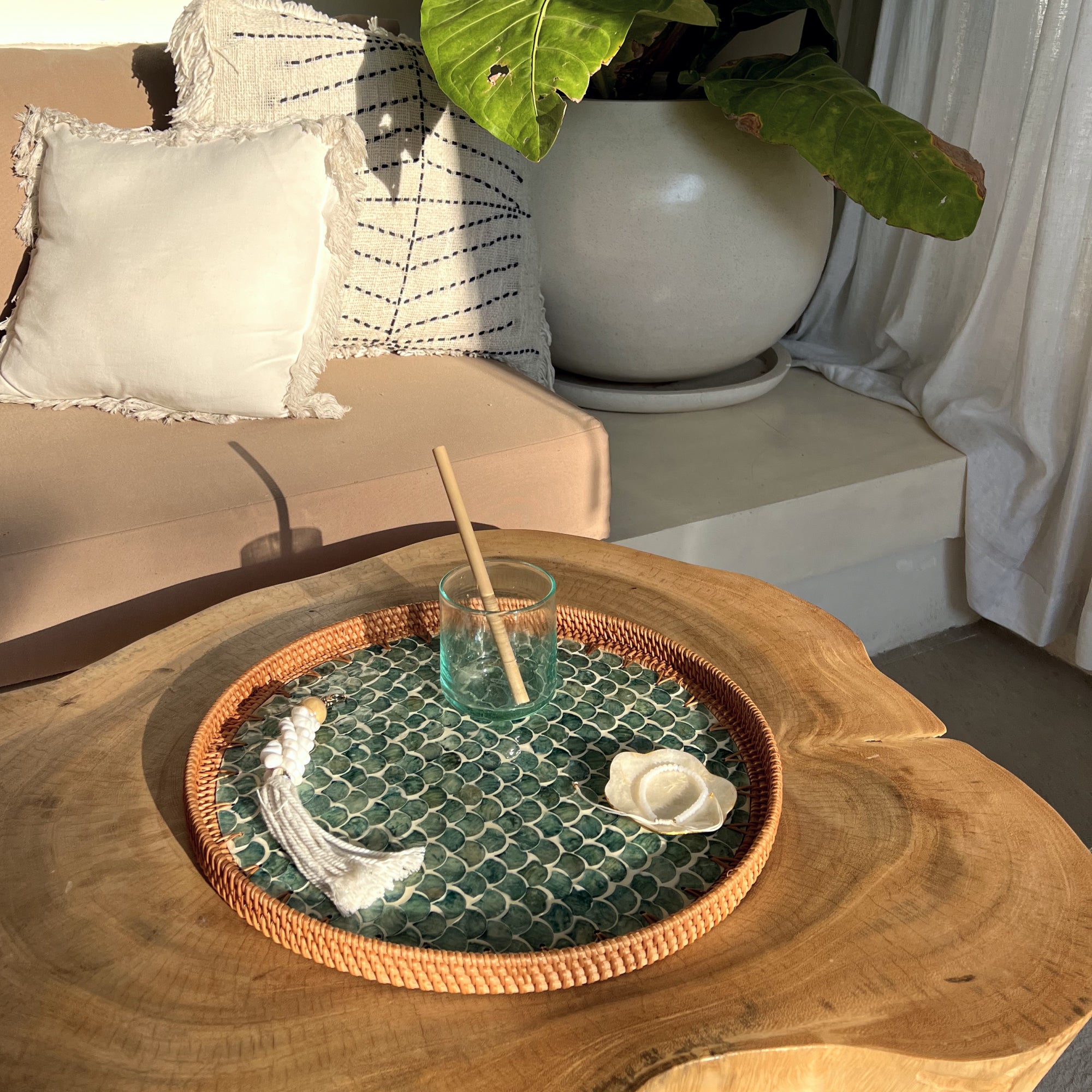 Sirena Large Rattan Tray