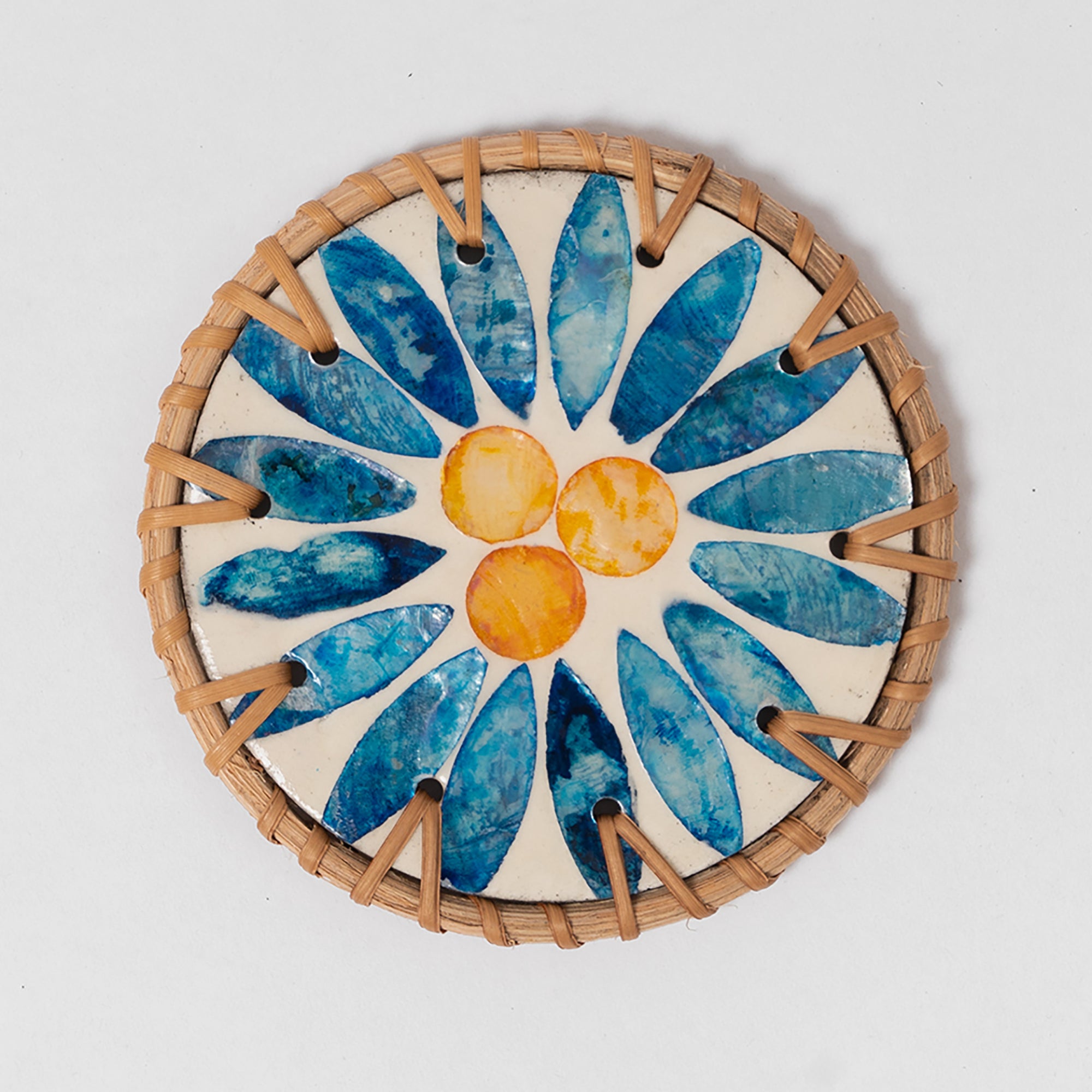 Sunburst Rattan Coasters (Set of 6)