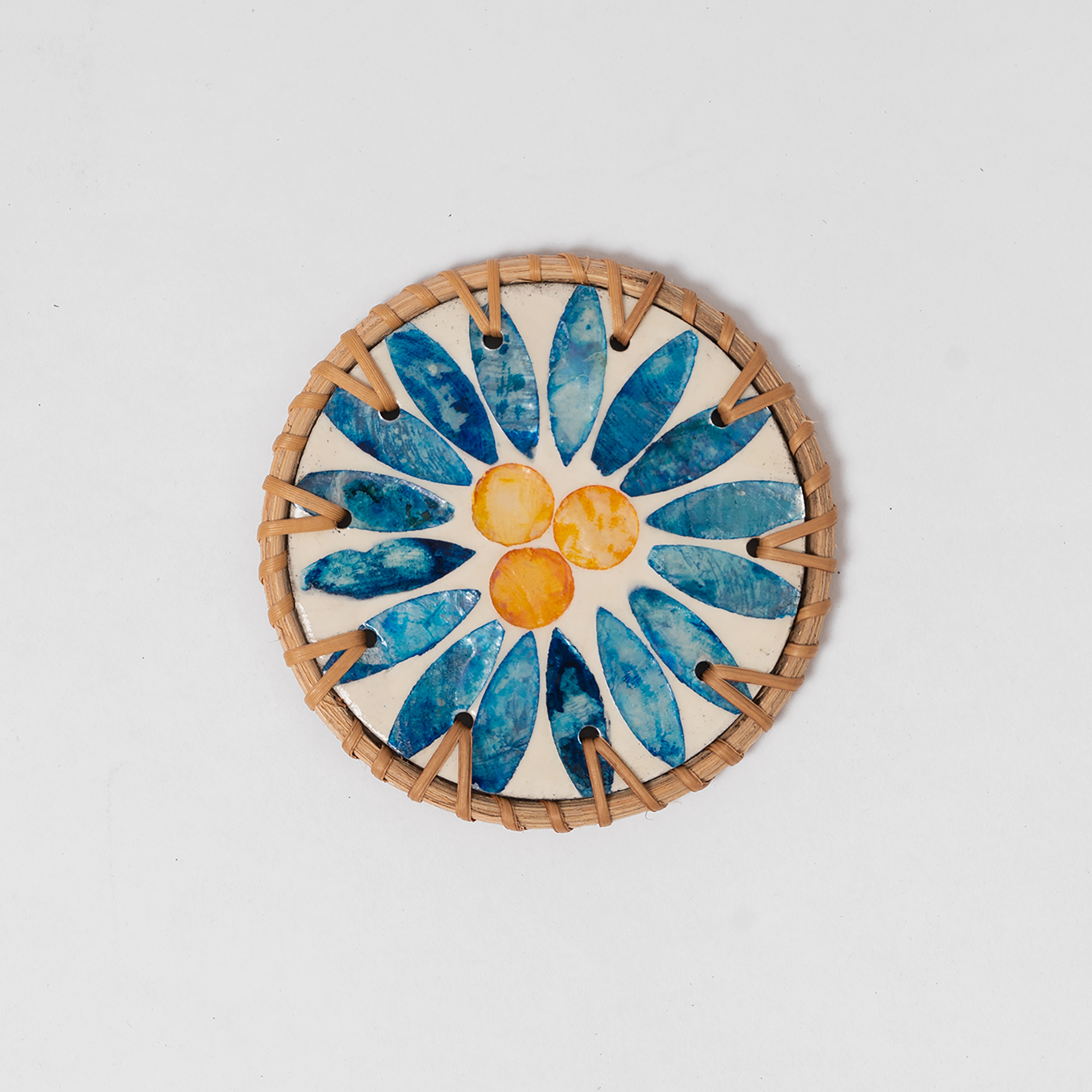 Sunburst Rattan Coasters (Set of 4)